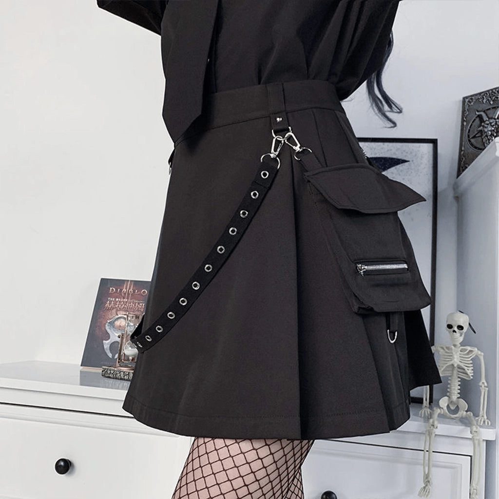 Techwear Cargo Pocket Skirt