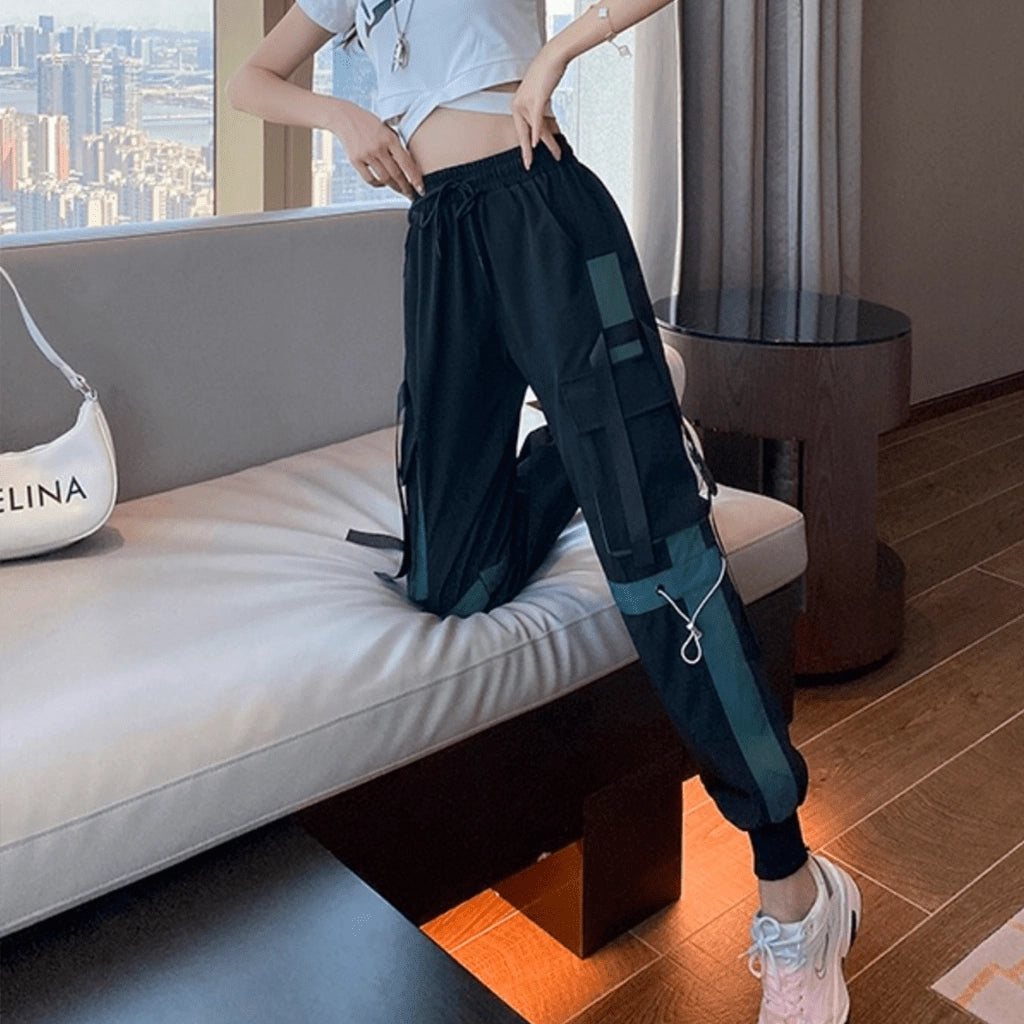Black and Purple Cargo Pants