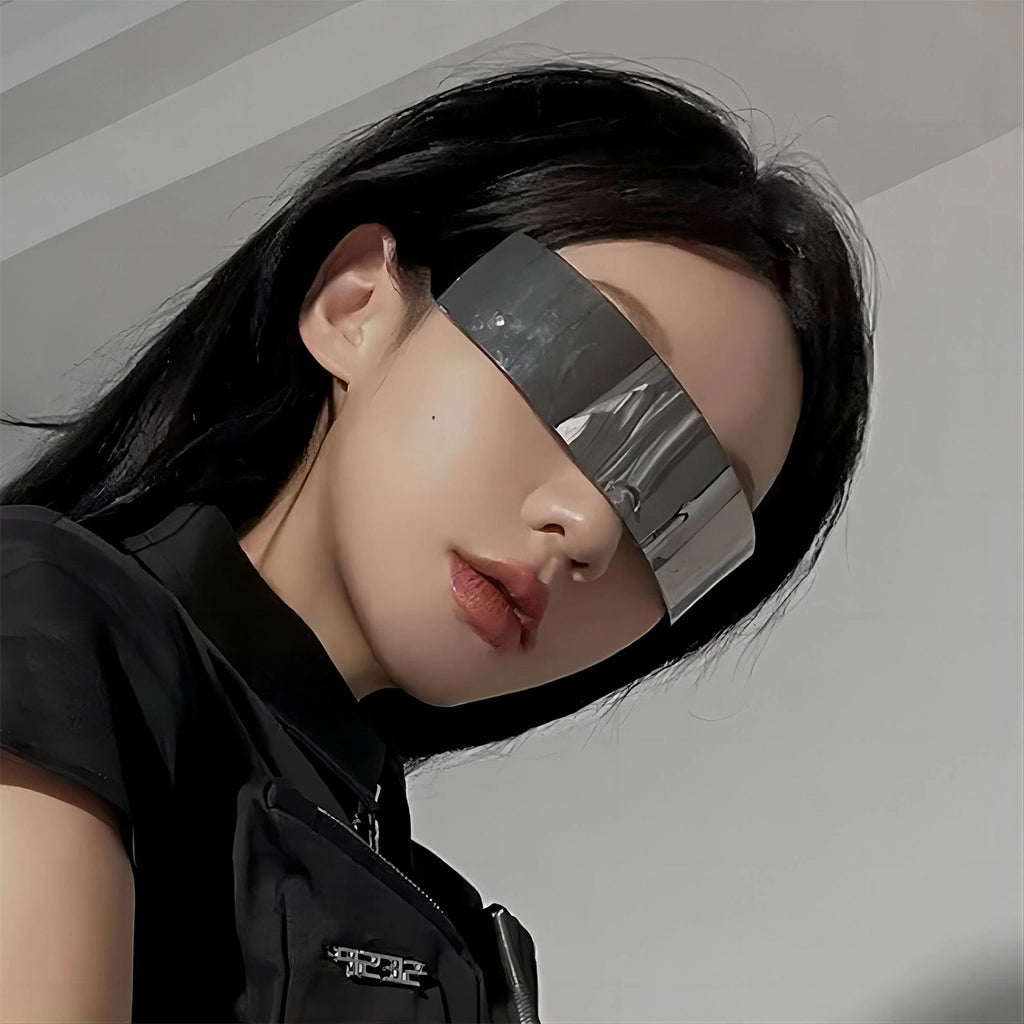Cyberpunk Chrome Fashion Glasses