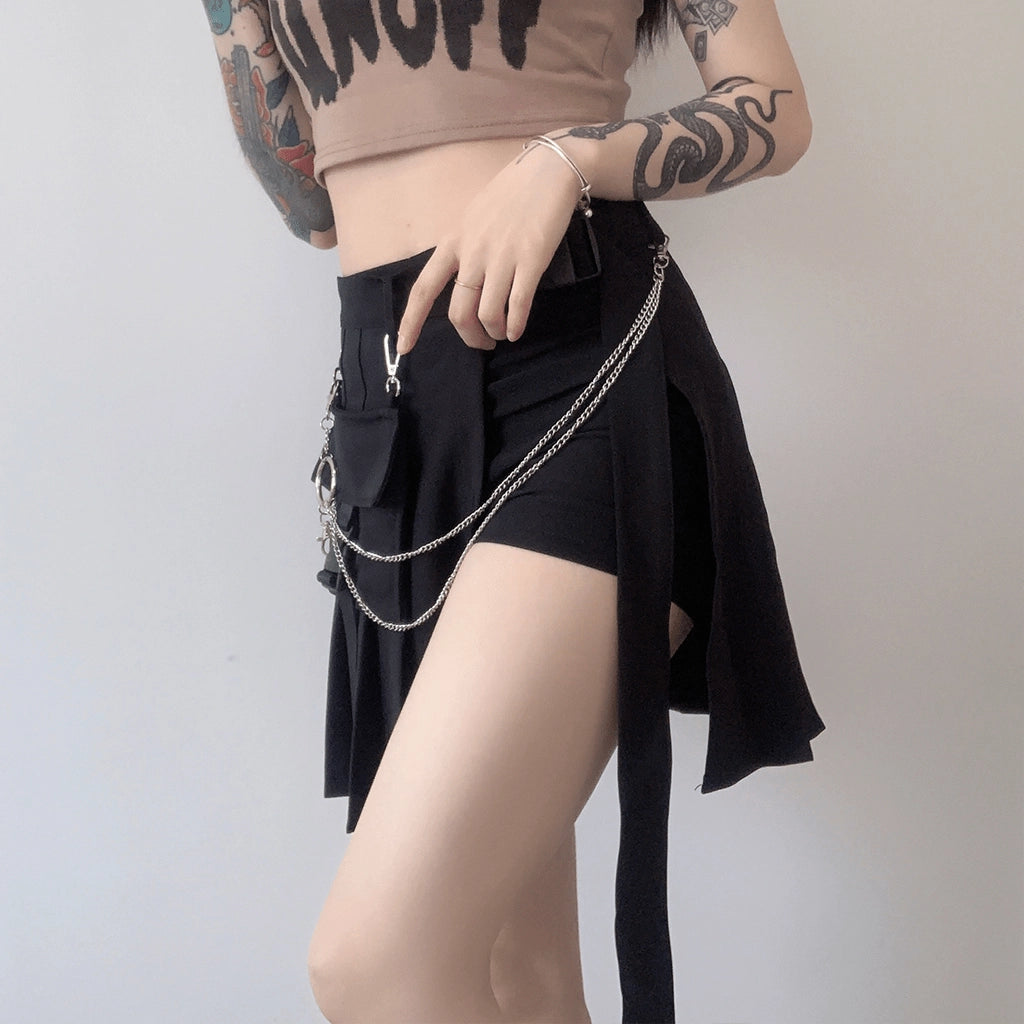 Tactical Streetwear Mini Skirt