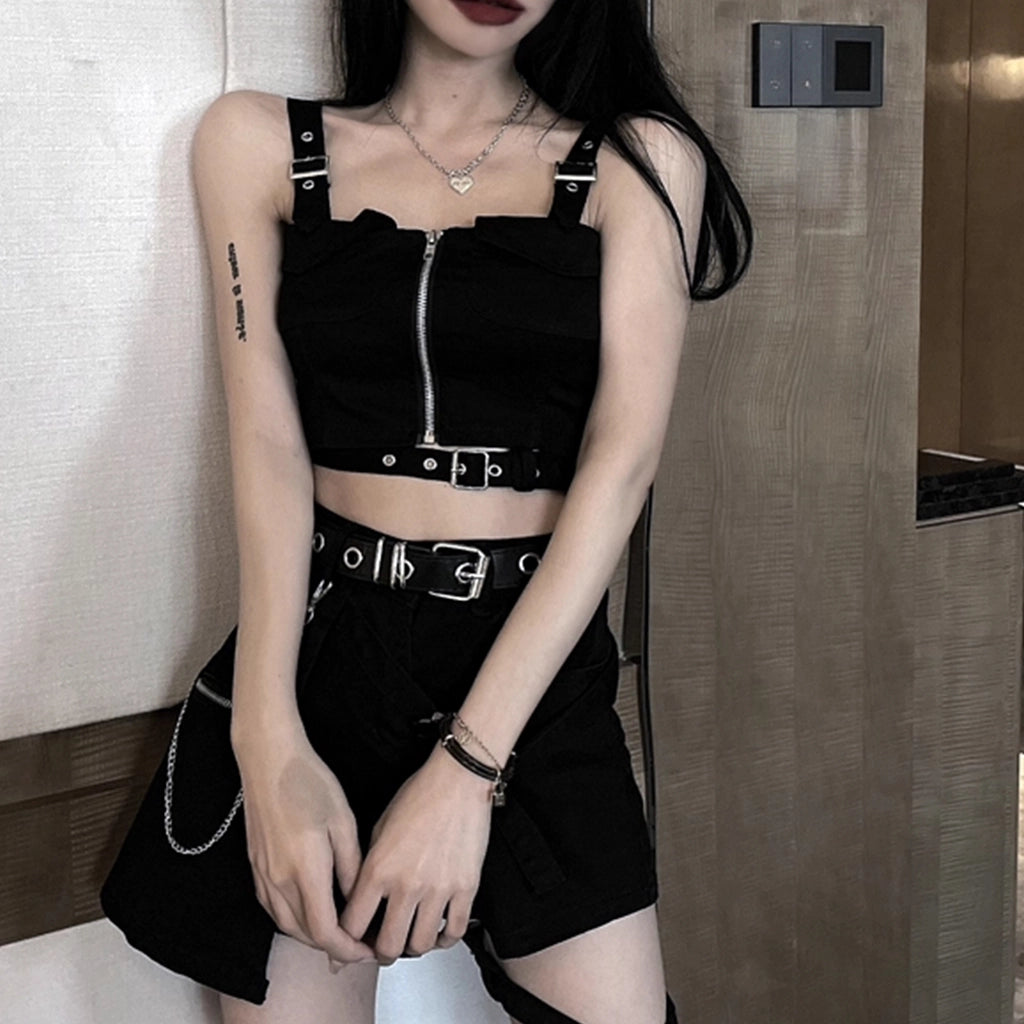 Black Buckle Top