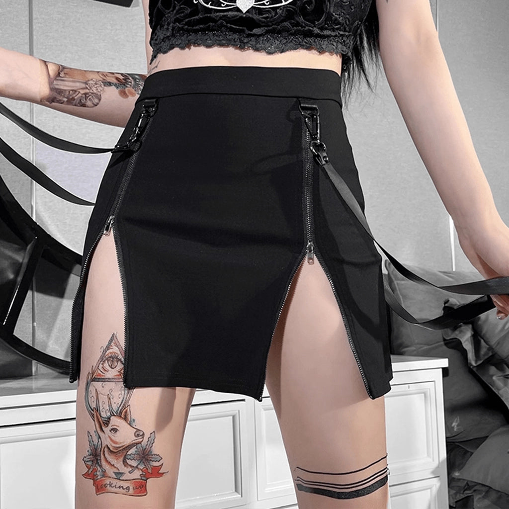 Zipper Slit Skirt