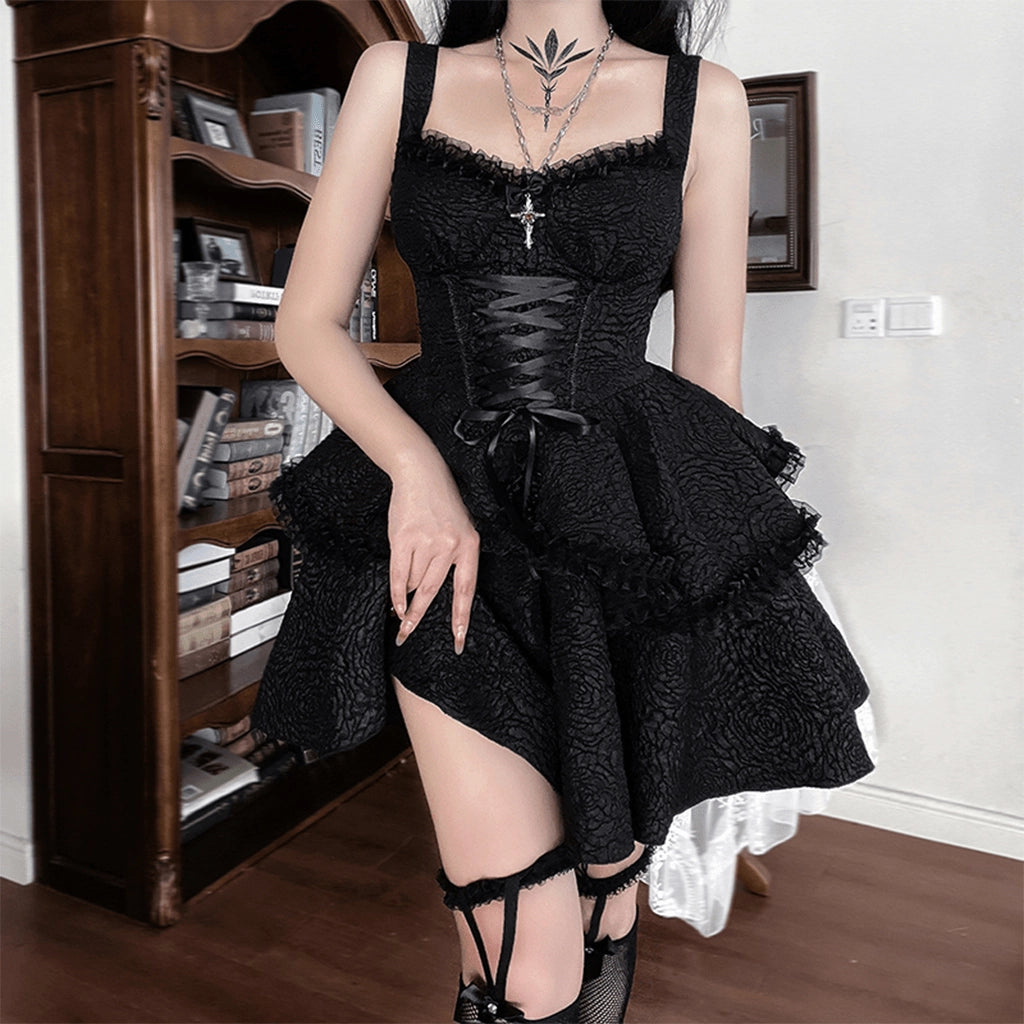 Gothic Black Corset Dress