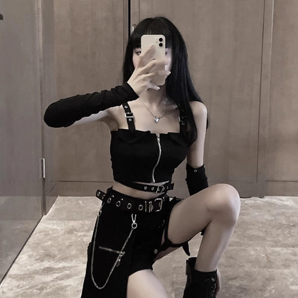 Black Buckle Top
