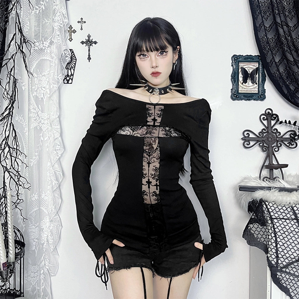 Lace Cross Top