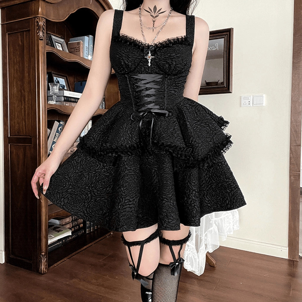 Gothic Black Corset Dress