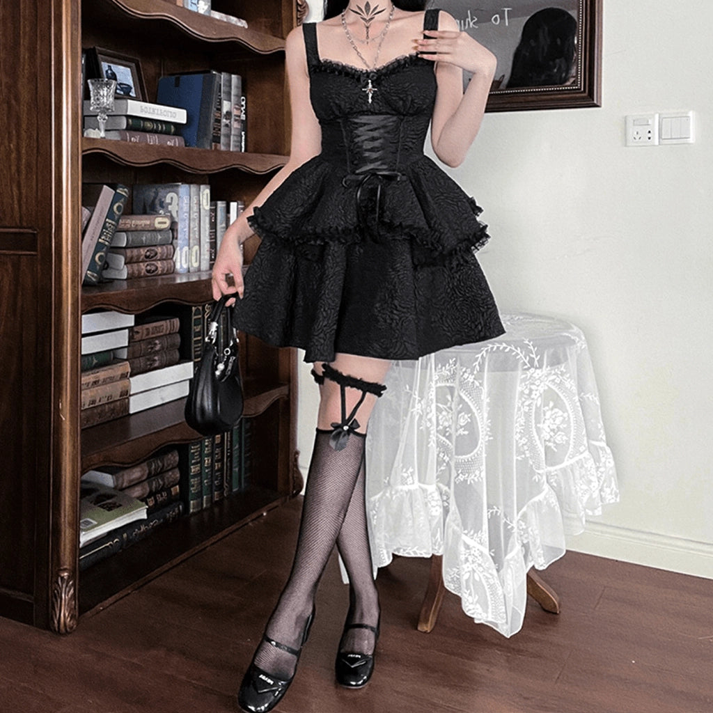 Gothic Black Corset Dress