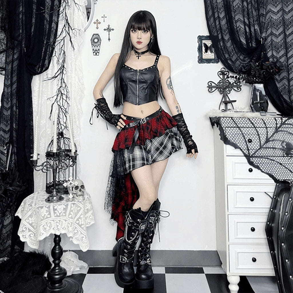 Red Grunge Skirt