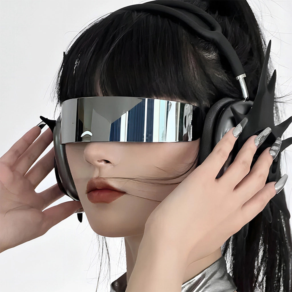 Cyberpunk Chrome Fashion Glasses