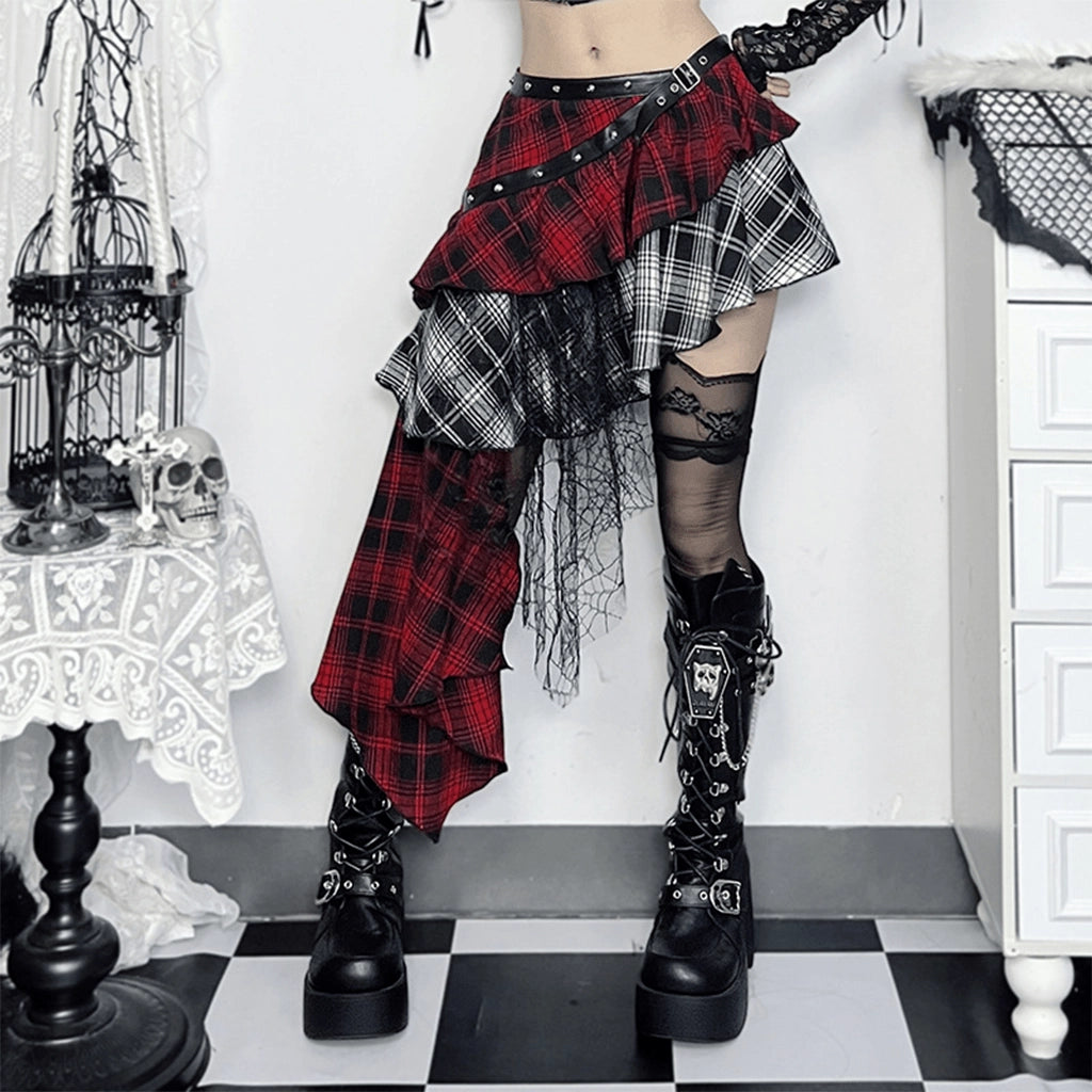 Red Grunge Skirt
