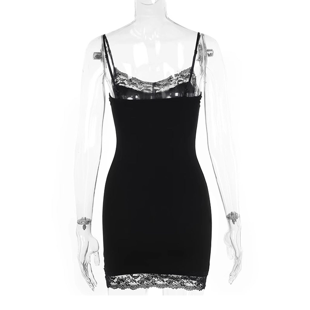 Black Skull Slip Dress