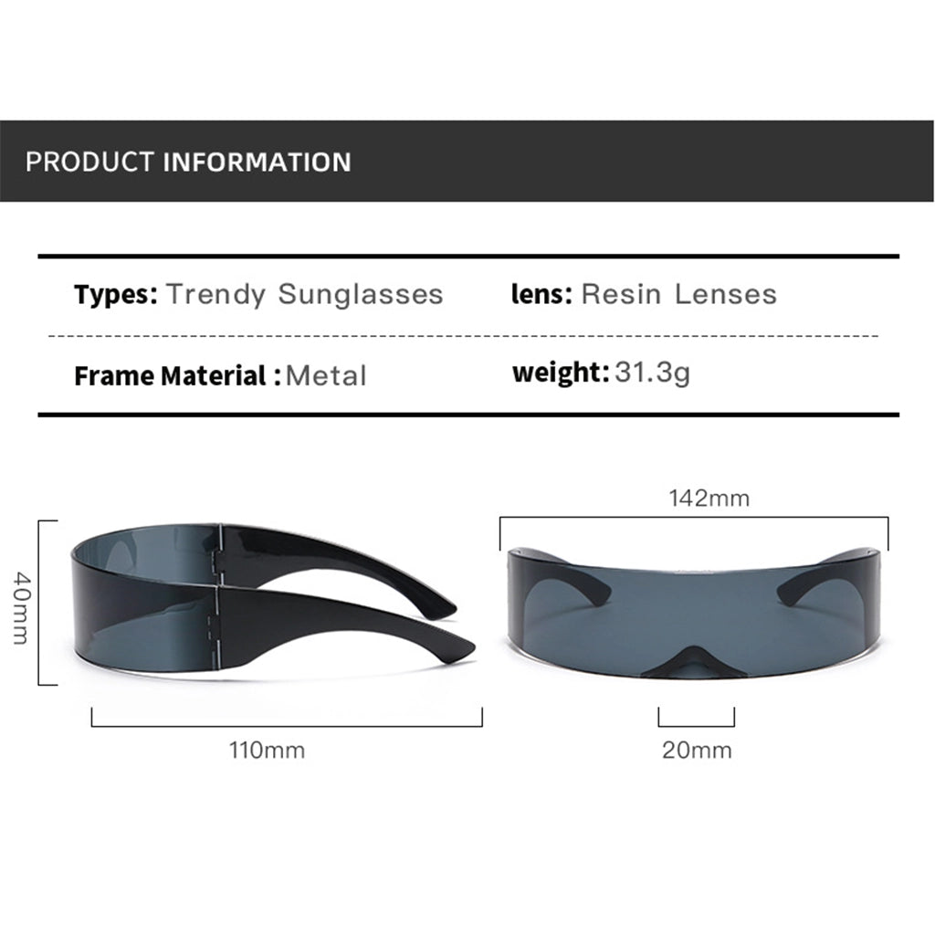 Cyberpunk Chrome Fashion Glasses