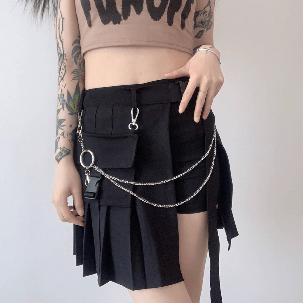 Tactical Streetwear Mini Skirt