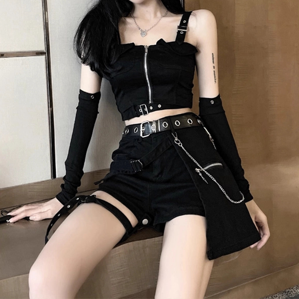 Black Buckle Top