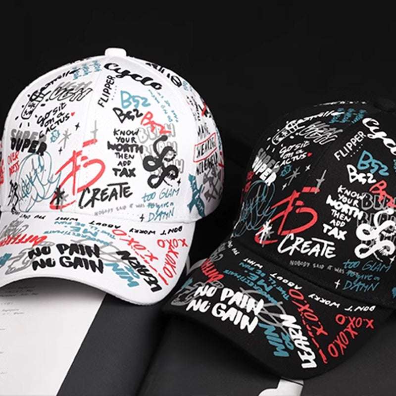 Graffiti Print Techwear Cap
