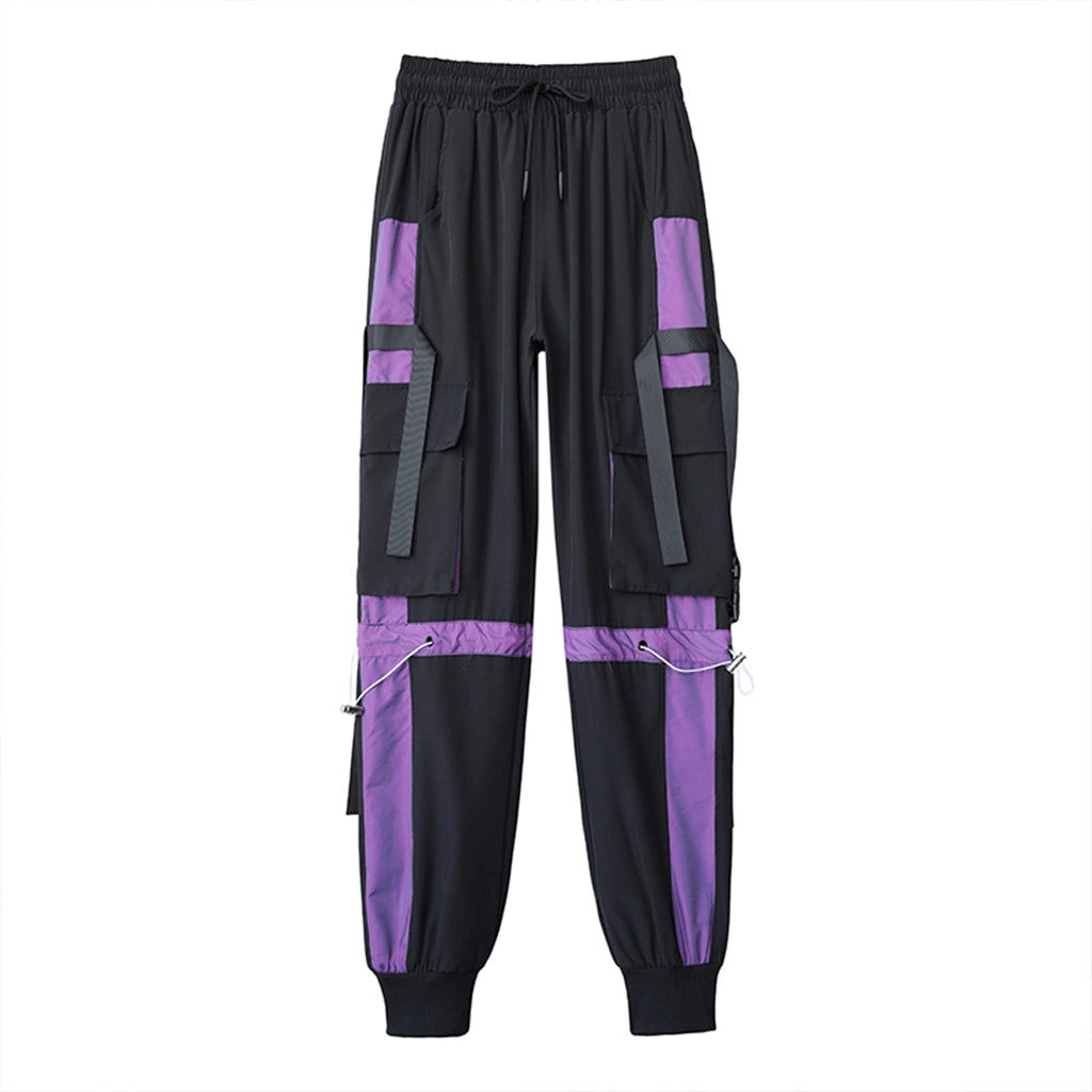 Black and Purple Cargo Pants