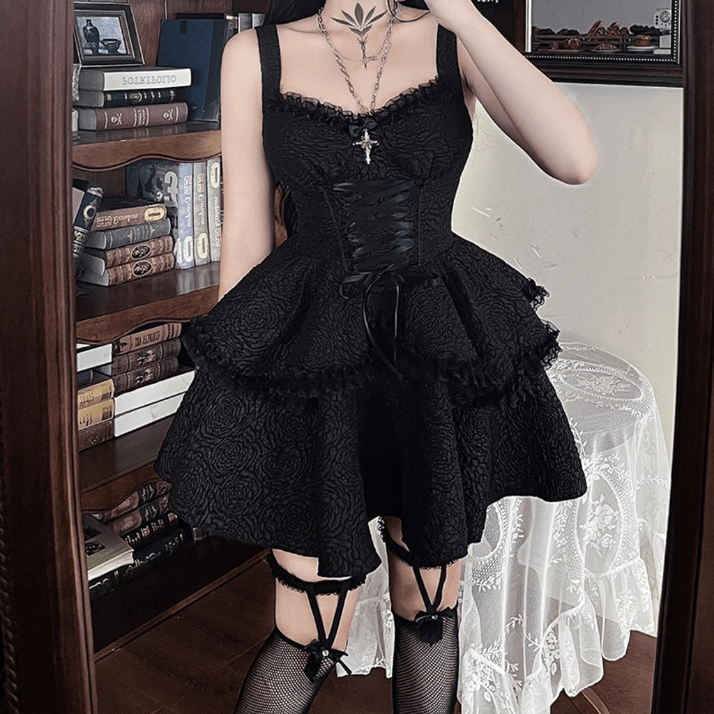 Gothic Black Corset Dress