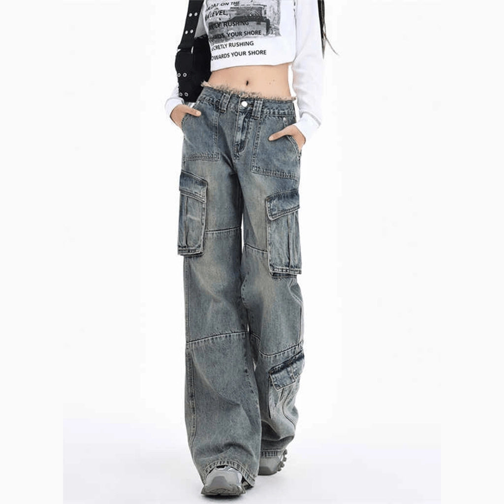 Wide Leg Cargo Jeans