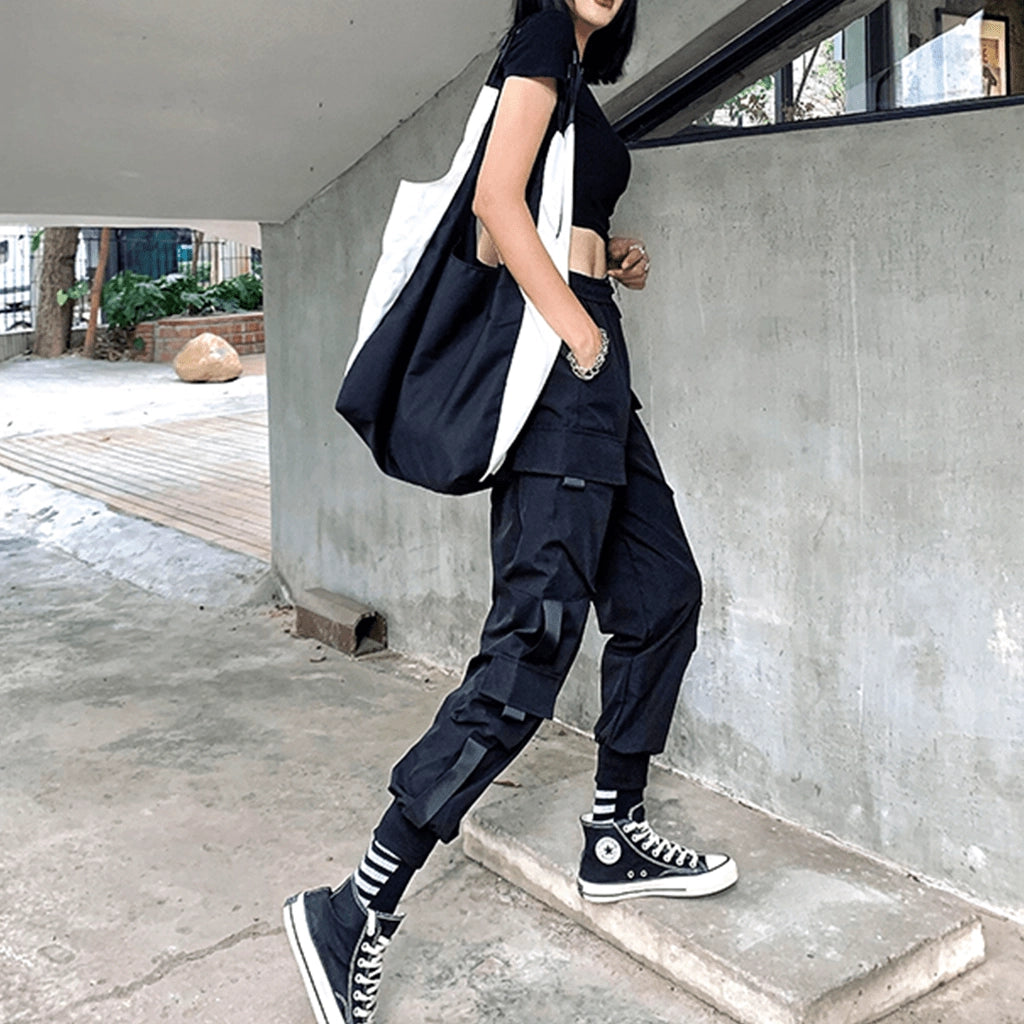 Black Cargo Joggers