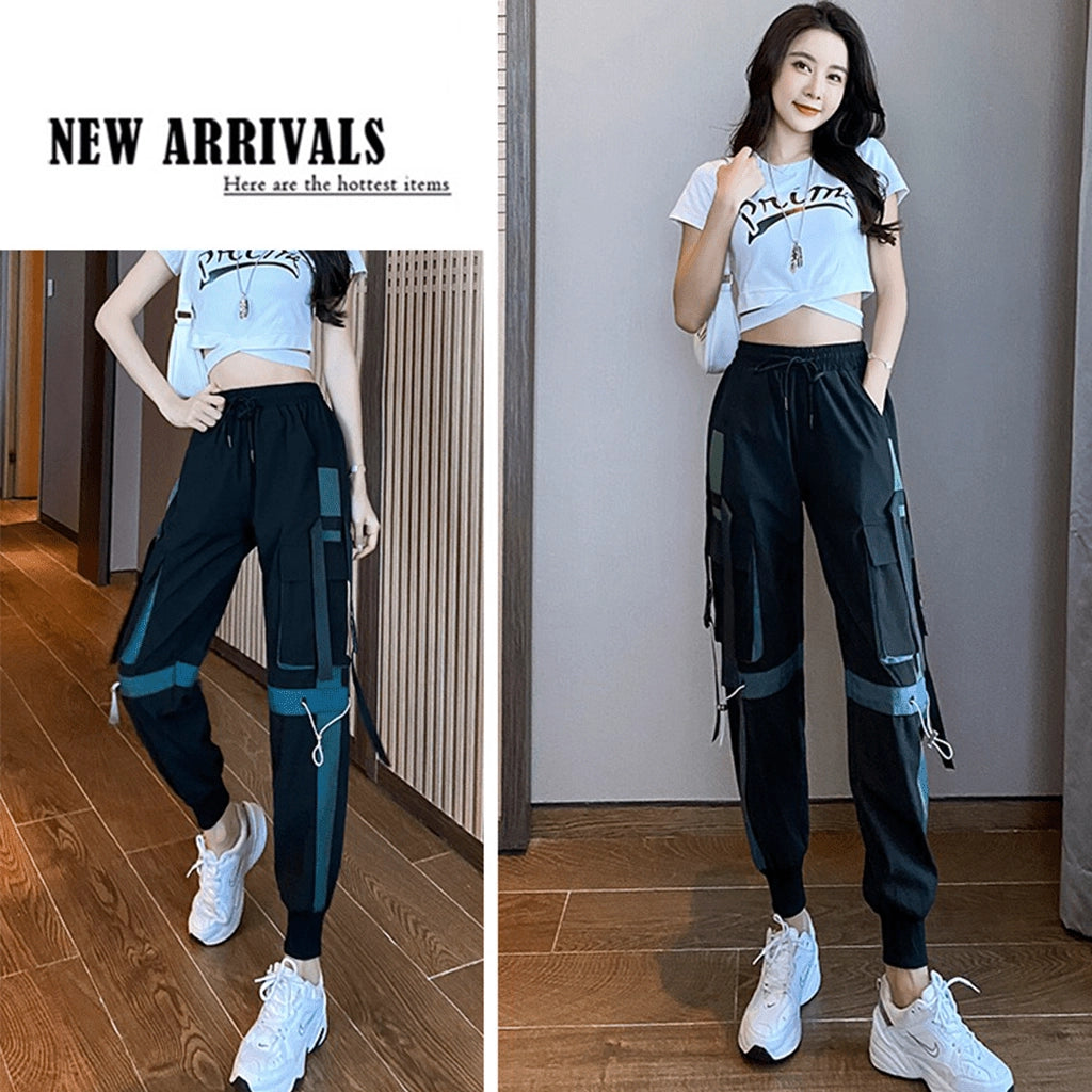 Black and Purple Cargo Pants