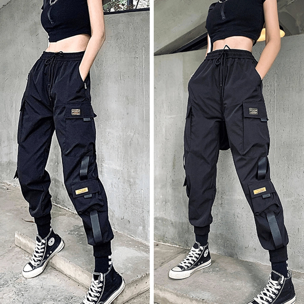 Black Cargo Joggers