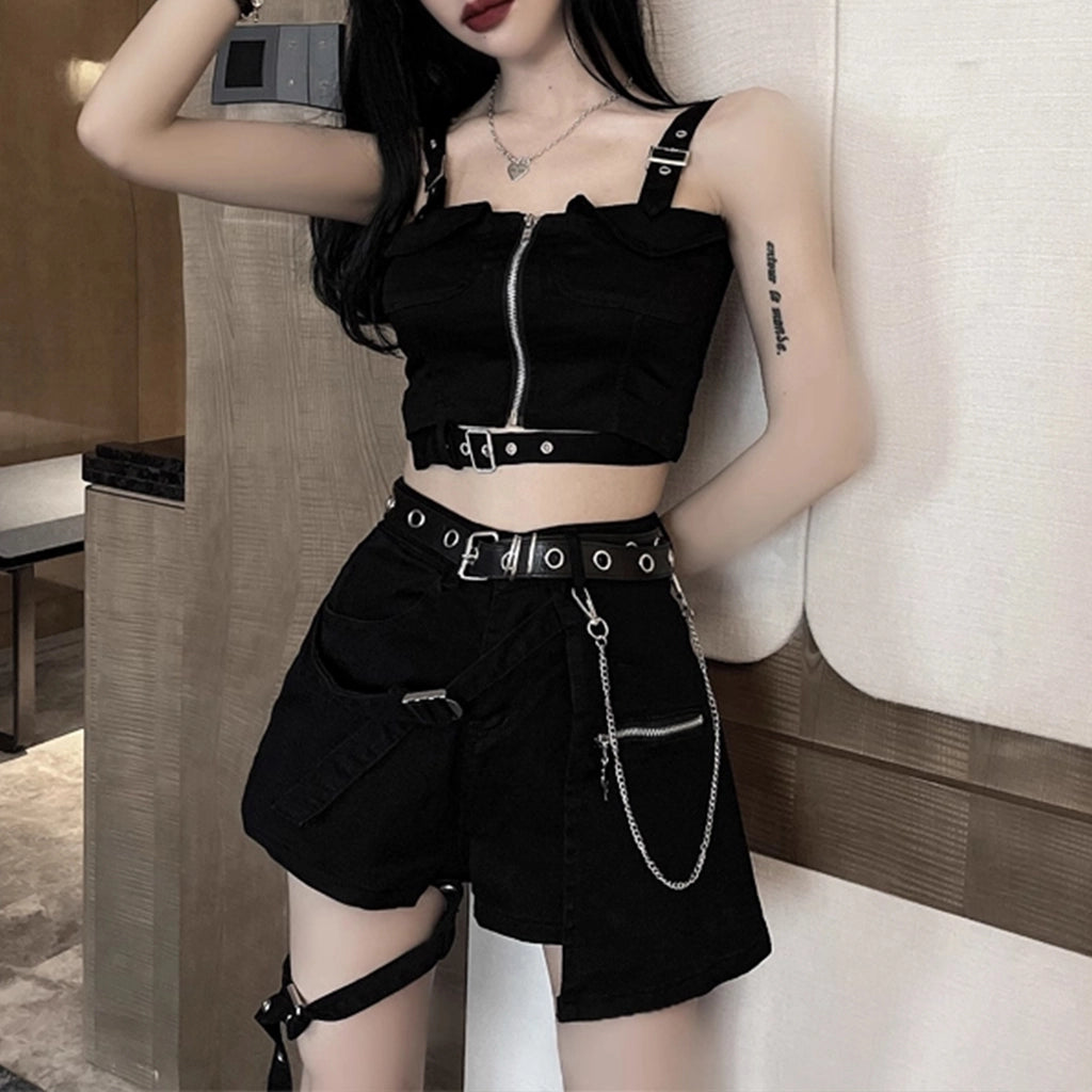 Black Buckle Top