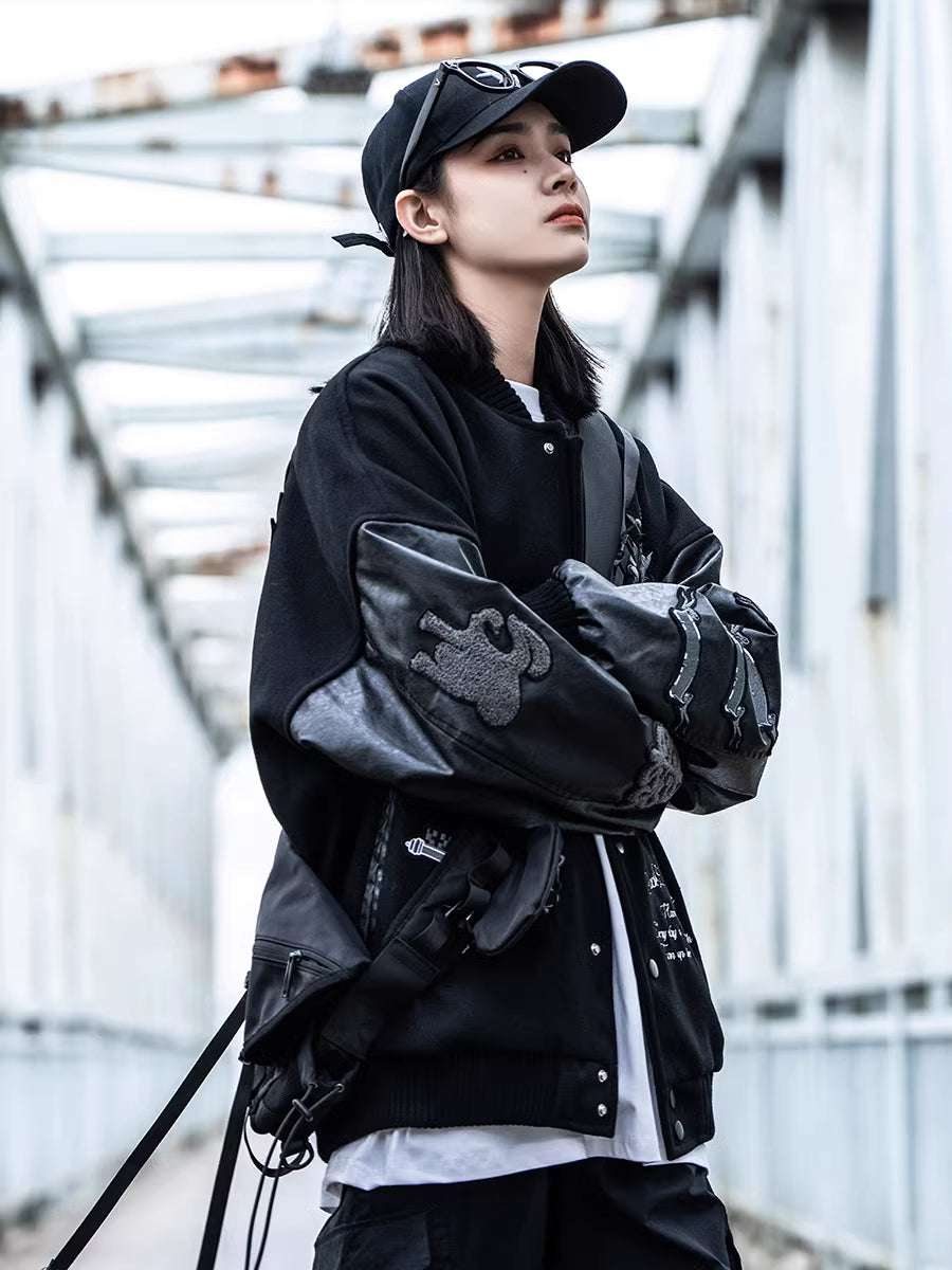 Embroidered Varsity Tech Jacket