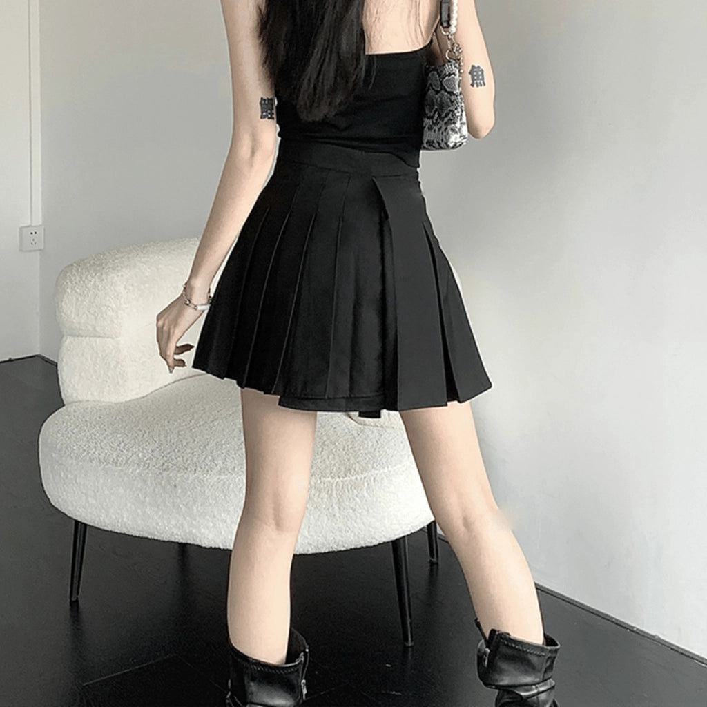 Black Techwear Pocket Skirt