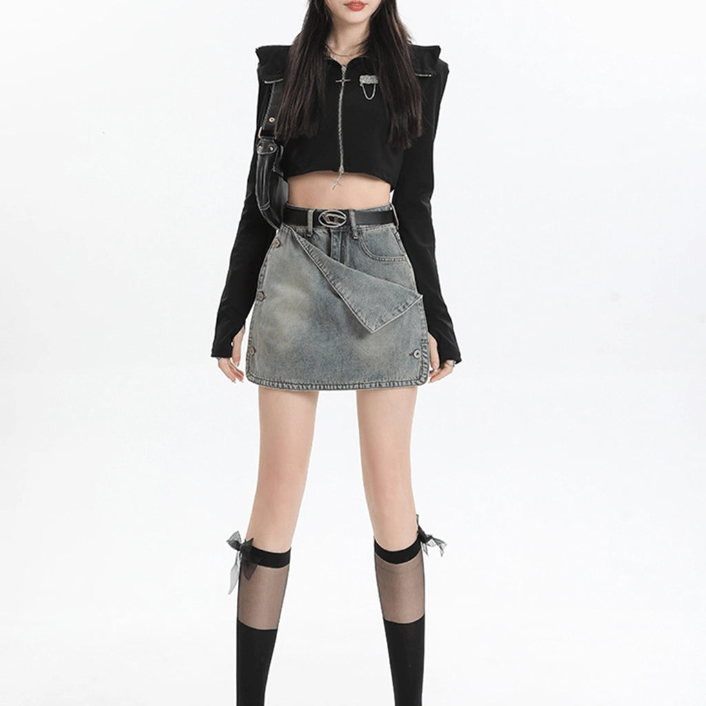 Streetwear Denim Skirt