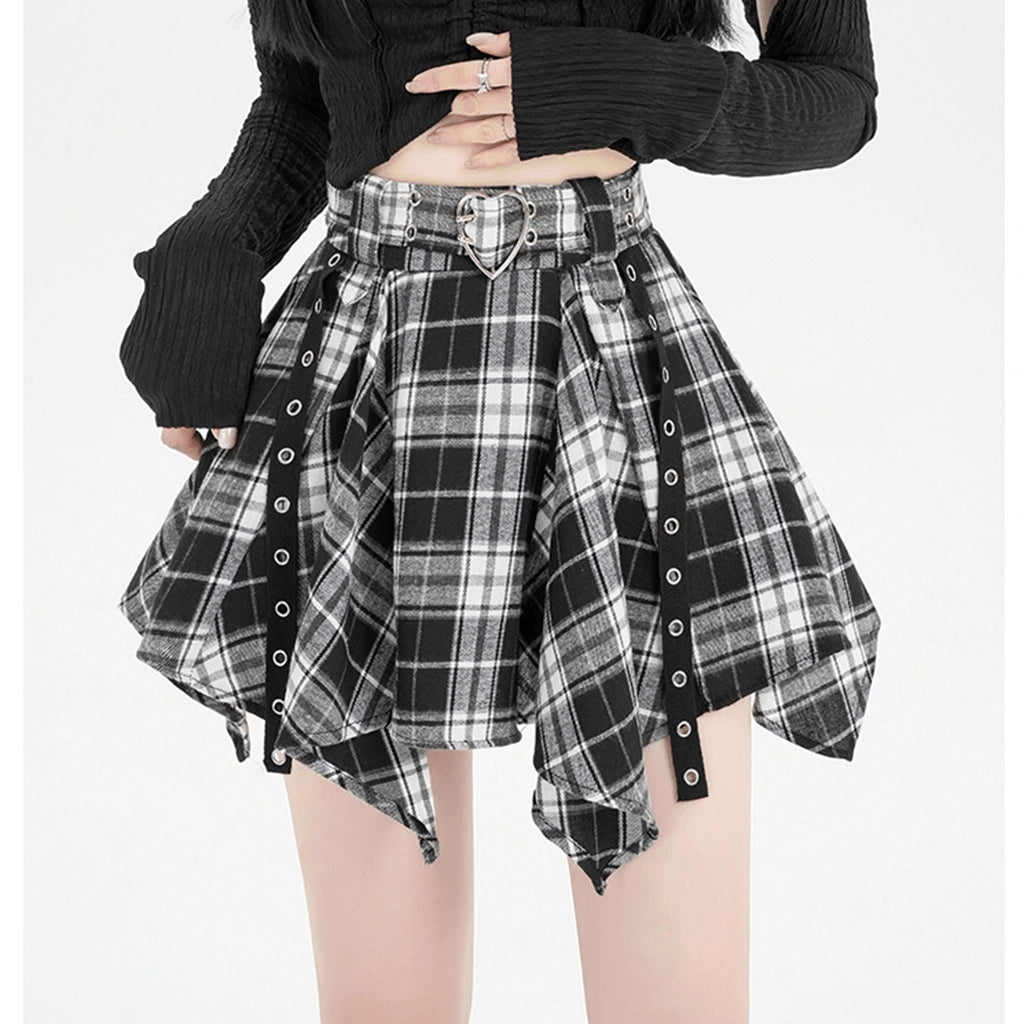 Brown Plaid Mini Skirt