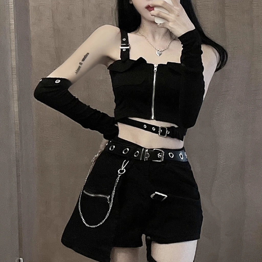 Black Buckle Top