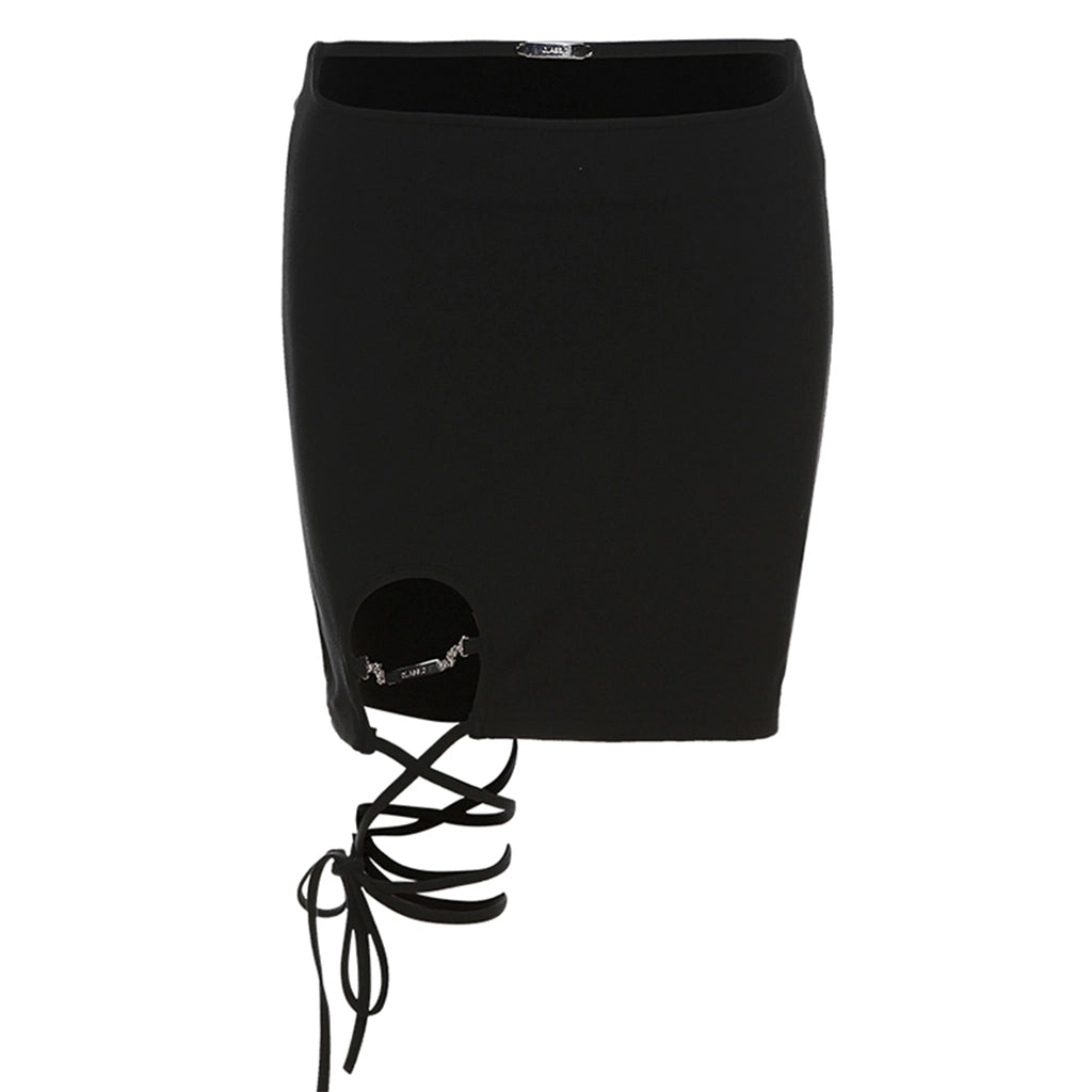 Cut-Out Lace-Up Skirt