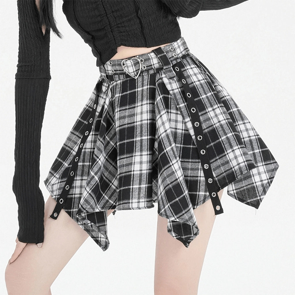 Brown Plaid Mini Skirt