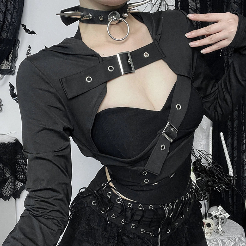 Gothic Hooded Shrug Top