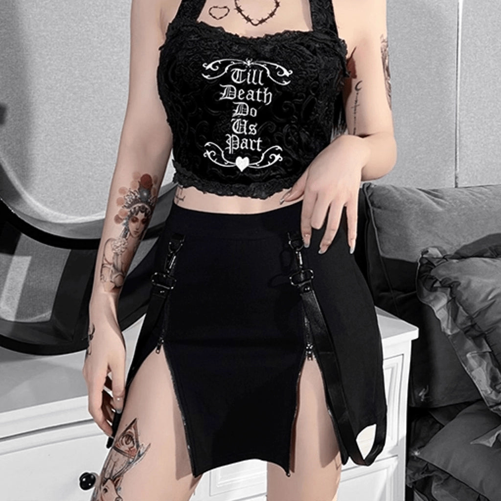 Zipper Slit Skirt