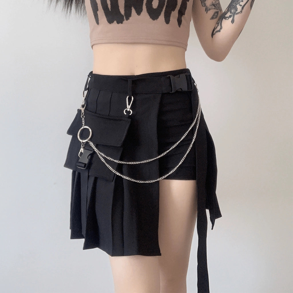 Tactical Streetwear Mini Skirt