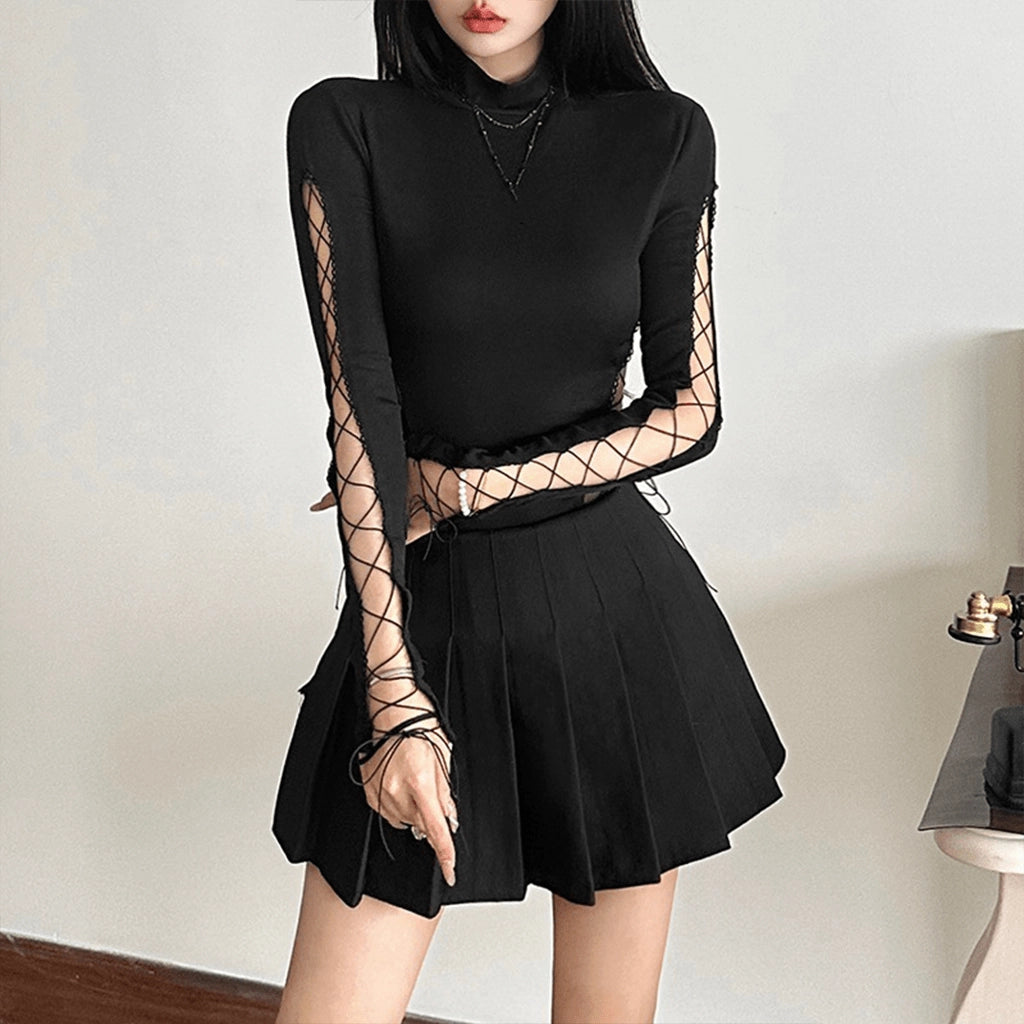 High Neck Lace-Up Bodysuit