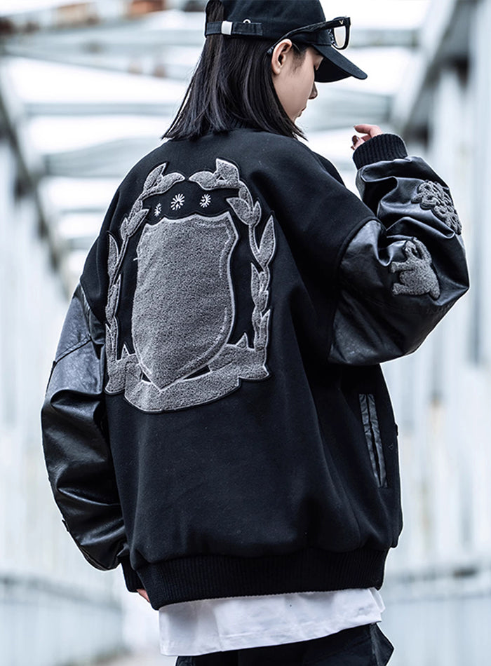 Embroidered Varsity Tech Jacket