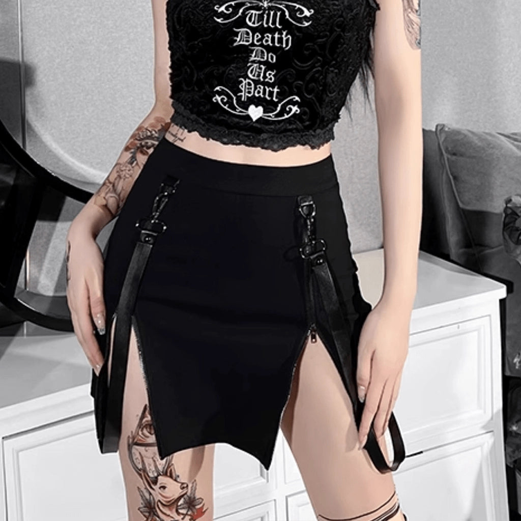 Zipper Slit Skirt