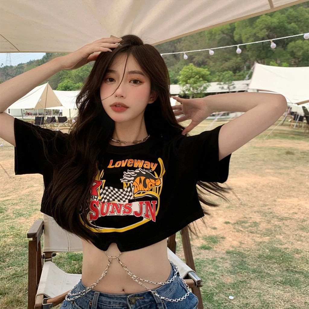 Racing Flame Crop Top