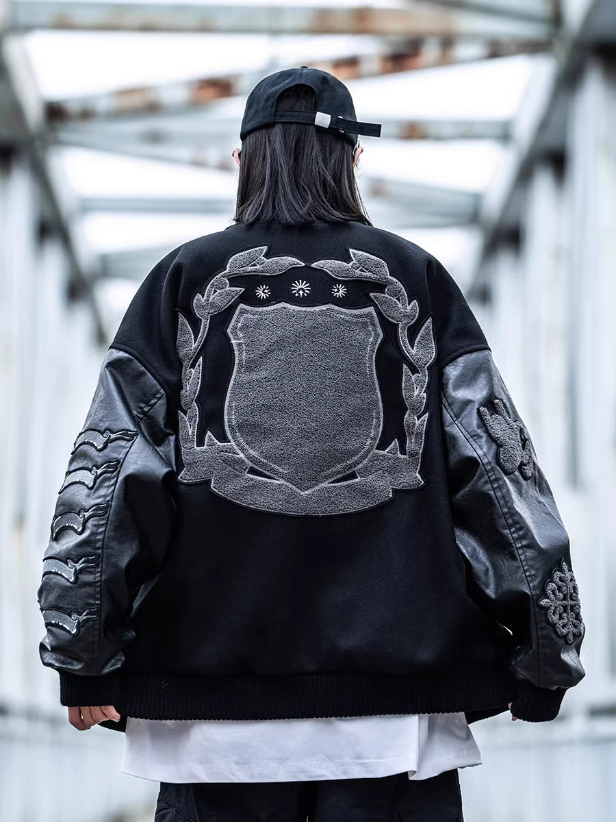 Embroidered Varsity Tech Jacket
