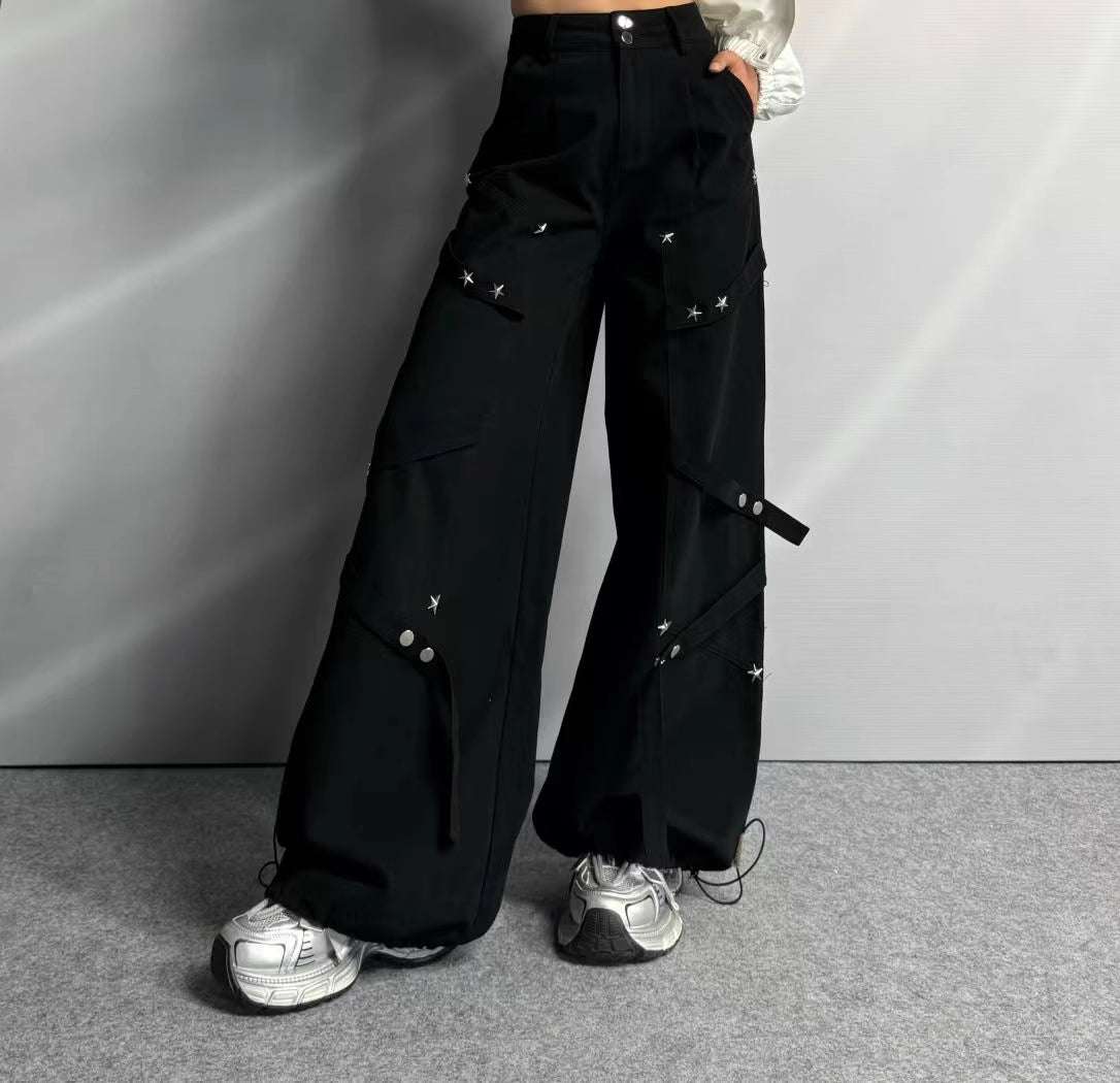 Women's Techwear Drawstring Wide-Leg Pants