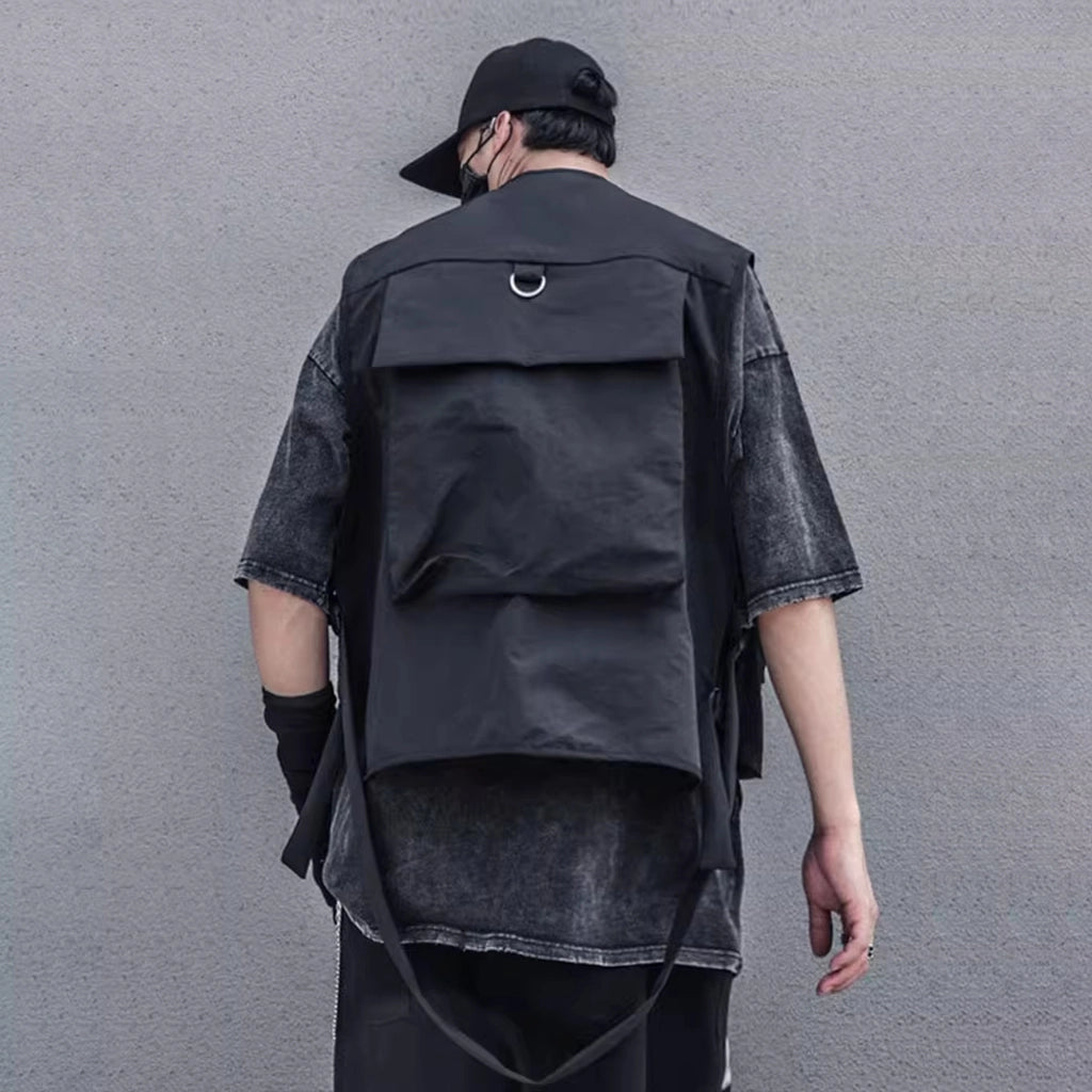 Durable Black Cargo Vest