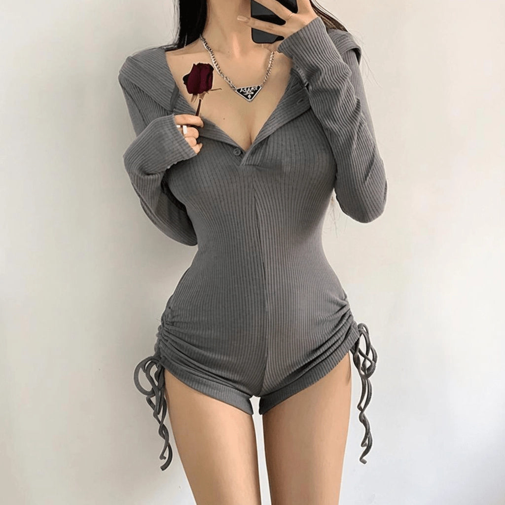 Brown Hoodie Playsuit